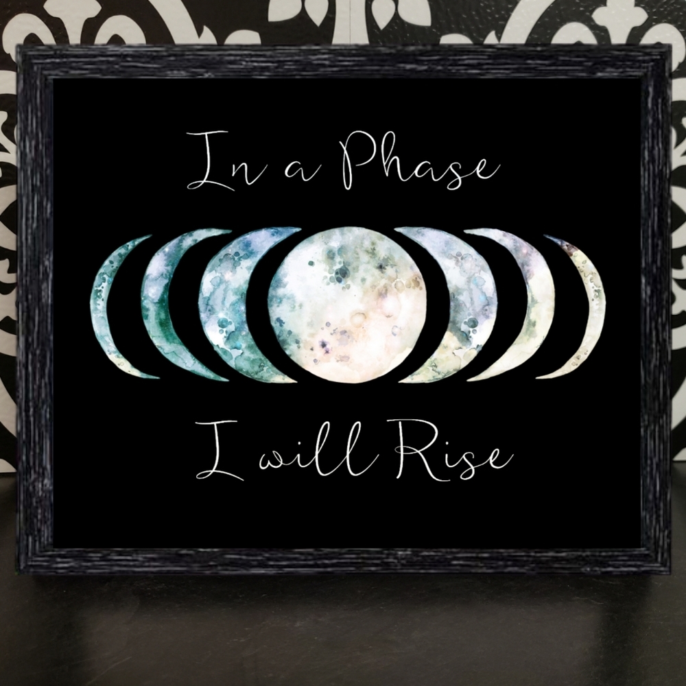 8x10 Framed In a Phase Moon Rise Picture Art …